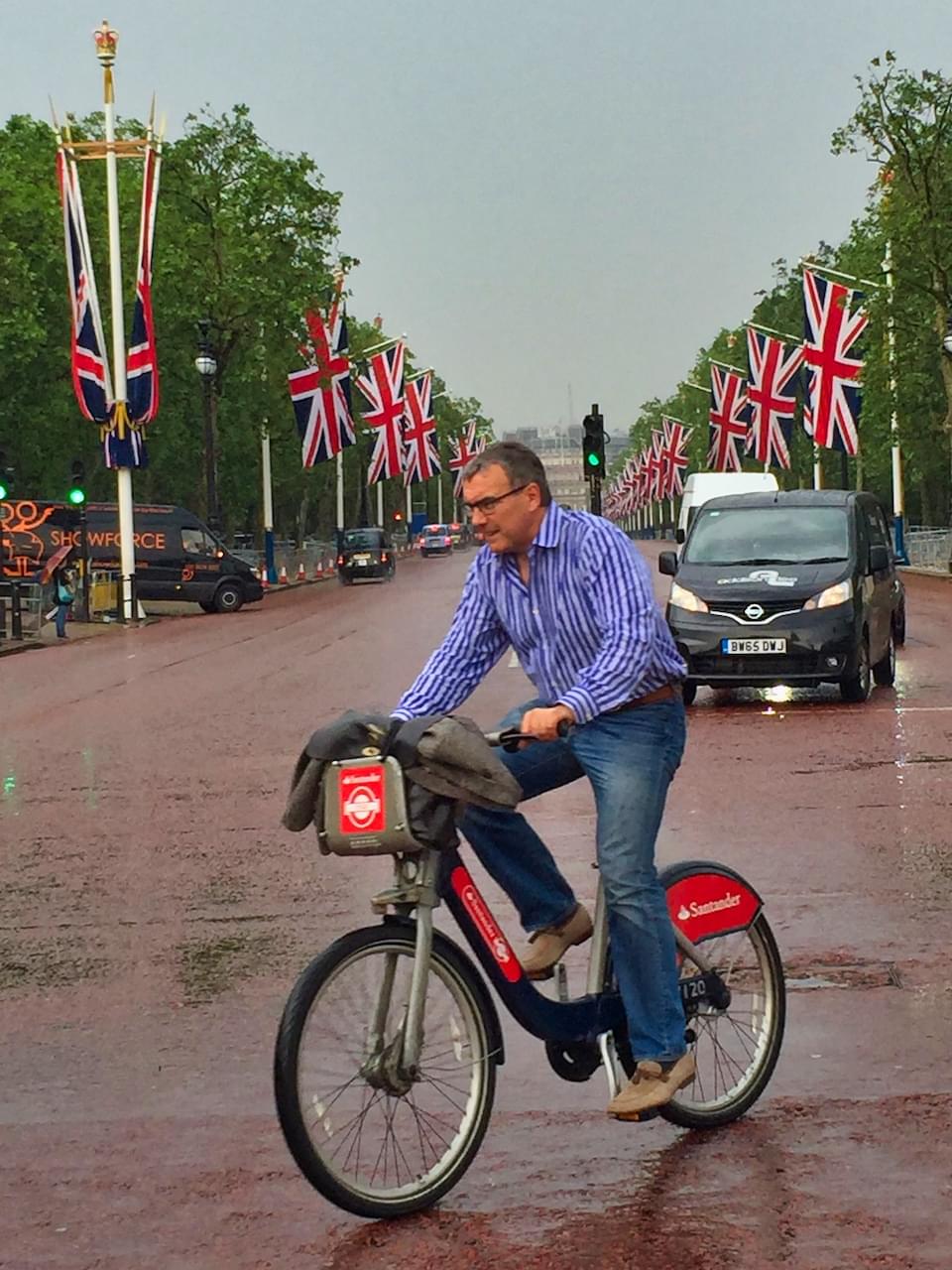 Cyclist in the rain
